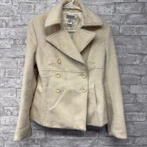 Guess Jeans Vintage Alpaca Wool Blend Pea Coat Jacket Women’s Small‎
